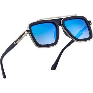 Mens Fashion Sunglasses Square Shades UV400 Protection 56mm Lens Sun Glasses